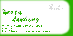 marta lambing business card